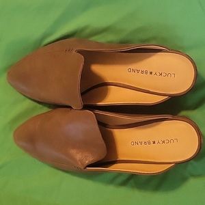 Lucky Brand Leather Tan Mules Size 11M/43